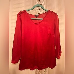 The Limited - Red Blouse - Gold Buttons - Size M - Used in good condition